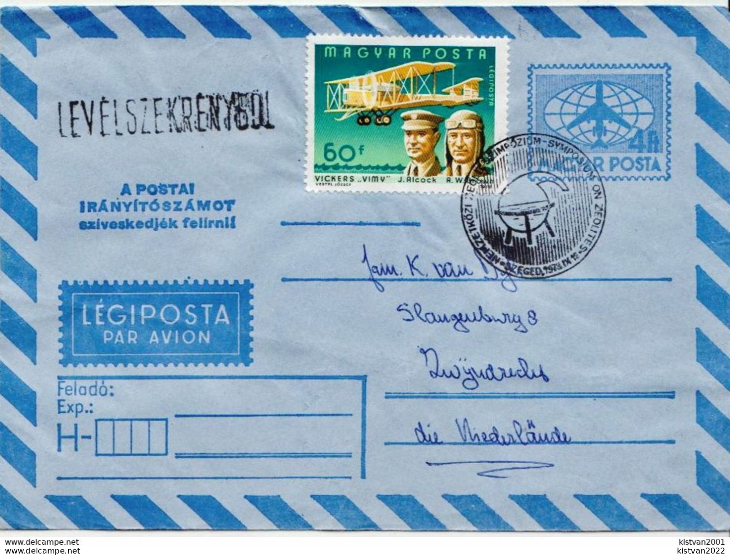 Hungary Used Postal Stationery Cover With International Zeolit Sympozium Cancel - Minerals