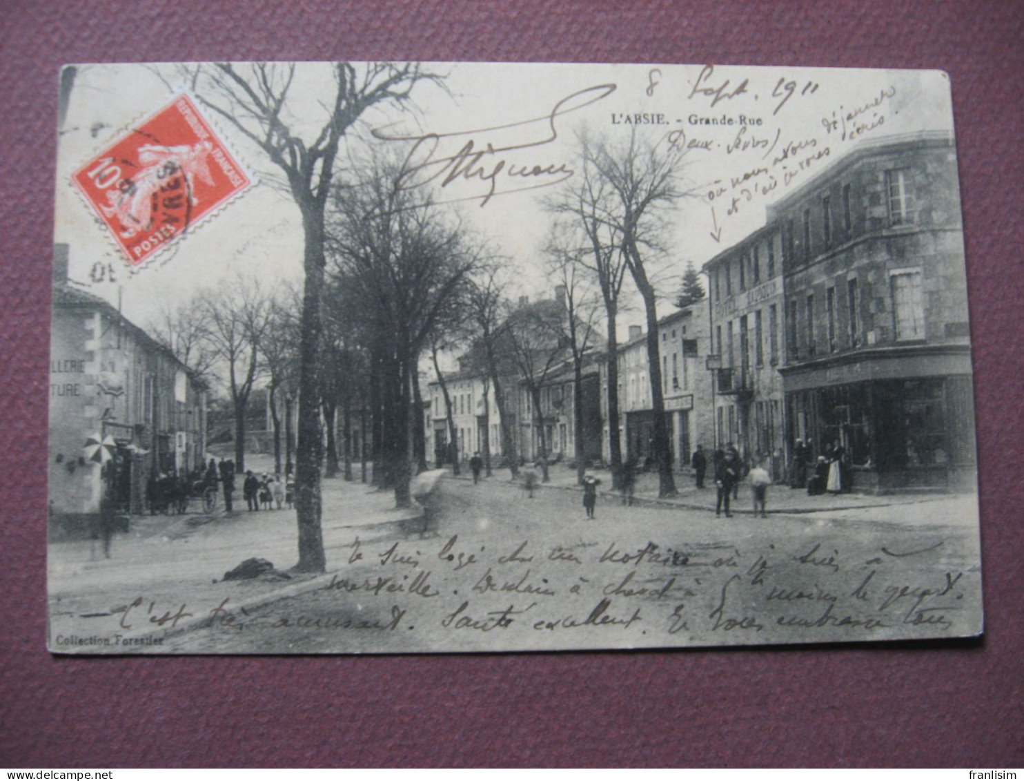 CPA 79 L'ABSIE Grande Rue ANIMEE 1911 - L'Absie