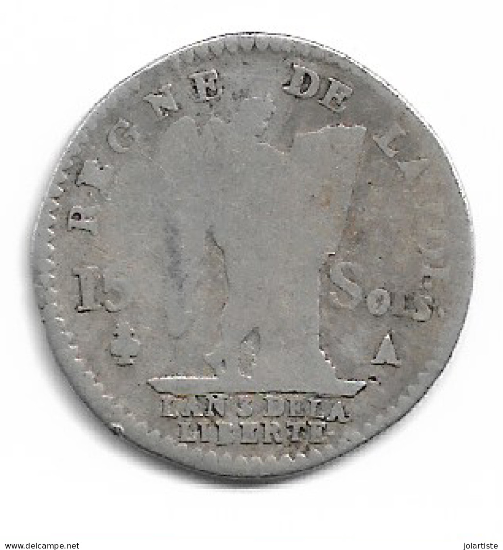 Monnaie France 15 Sols Argent 1791 A An 3 De La Liberte Pelican    Plat 1 N0163 - 1791-1792 Constitution