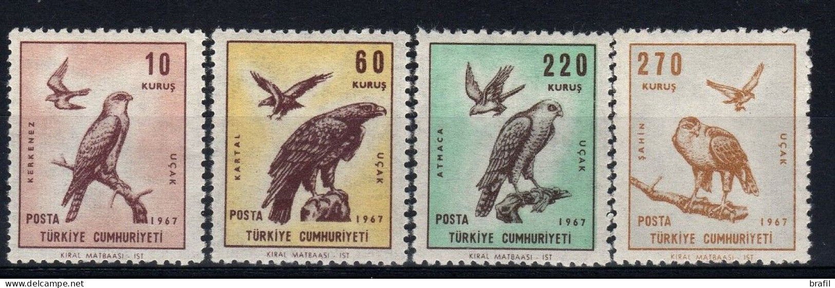 1959 Turchia, Uccelli Rapaci, Serie Completa Nuova (**) - Airmail