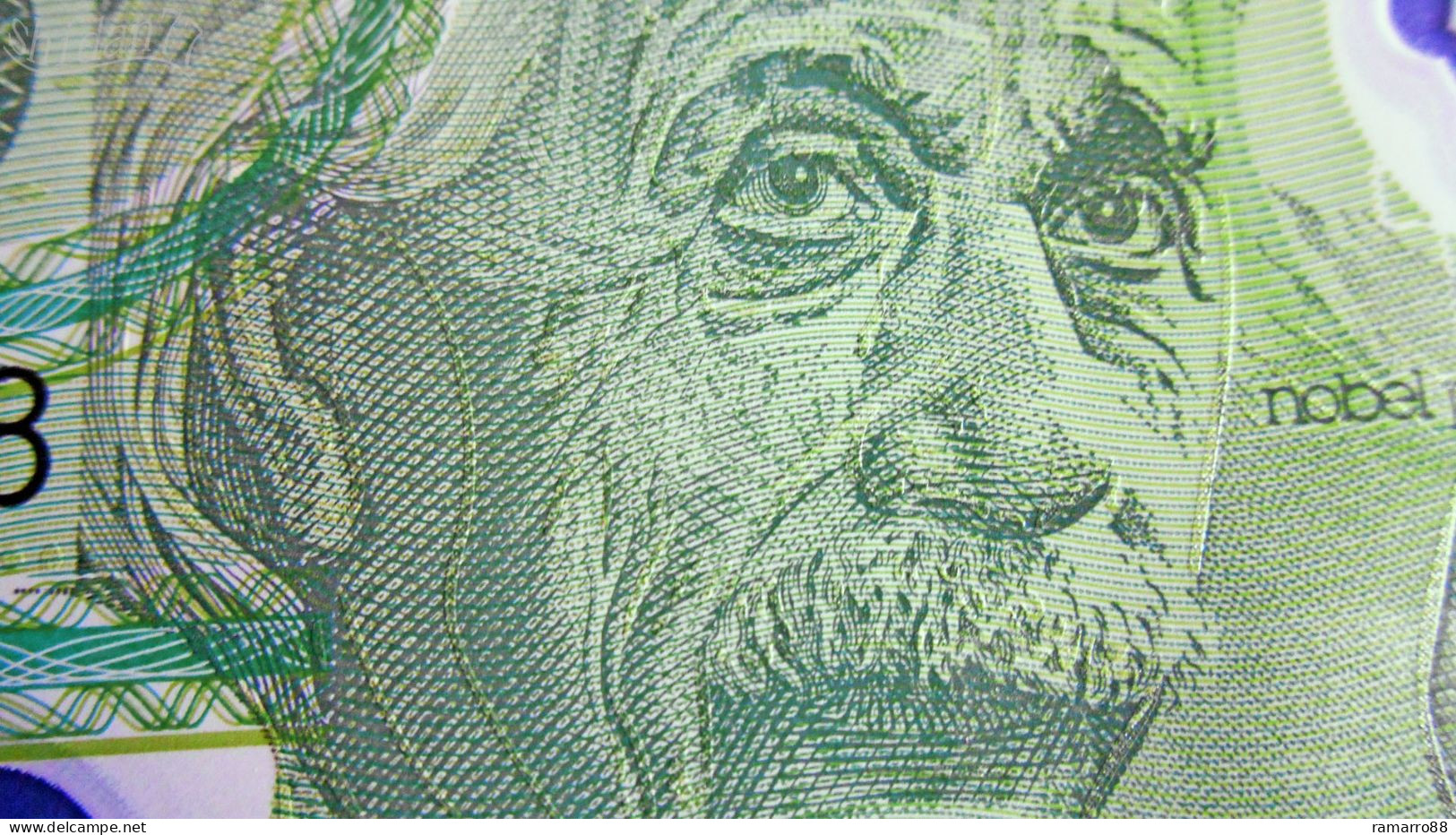 De La Rue - Albert Einstein "5" Type I - Guardian Polymer Specimen Test Note Unc - Ficción & Especímenes