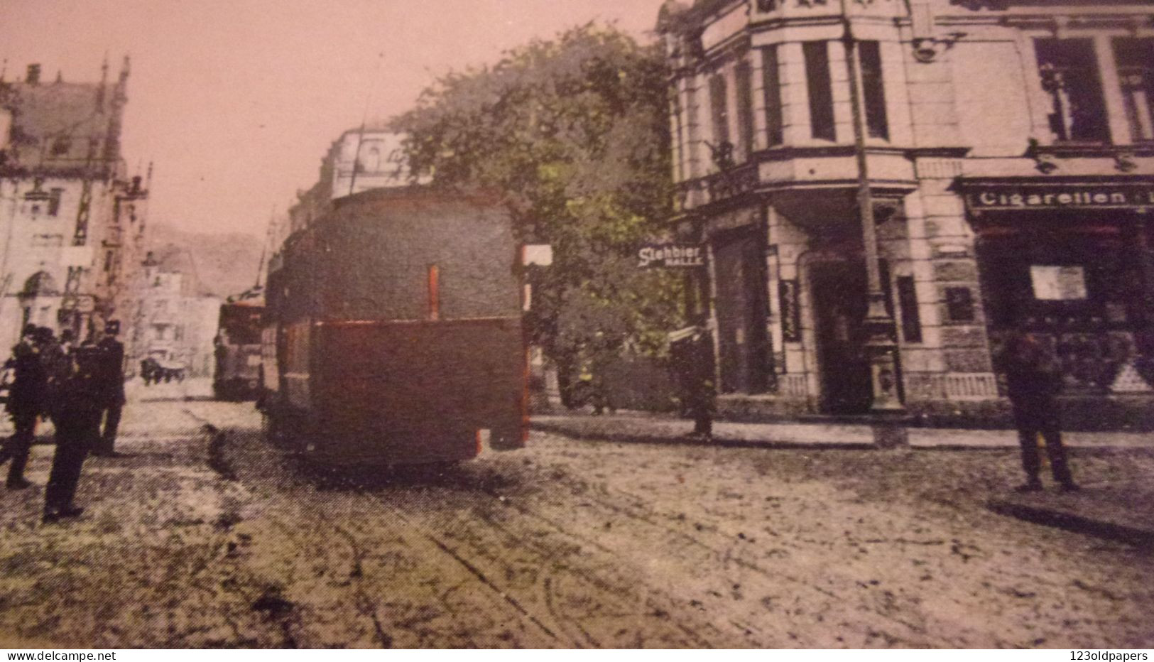 SAARBRUKEN BLICK IN DIE VICTORIASTRASSE TRAMWAY Straßenbahn  ALEMANIA GERMANY DEUTSCHLAND 1921 Sarrebruck - Saarbruecken