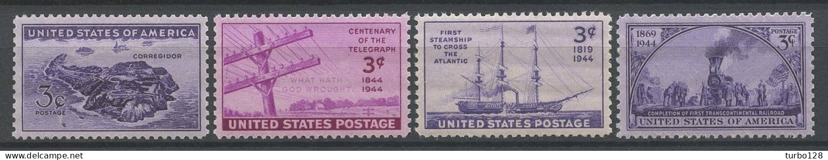 EU 1943 N° 474/477 ** Neufs MNH Superbes C 1.60 € Corregidor Iles Télégraphe Bateau Voilier Sailboat Le Savannah Train - Ongebruikt