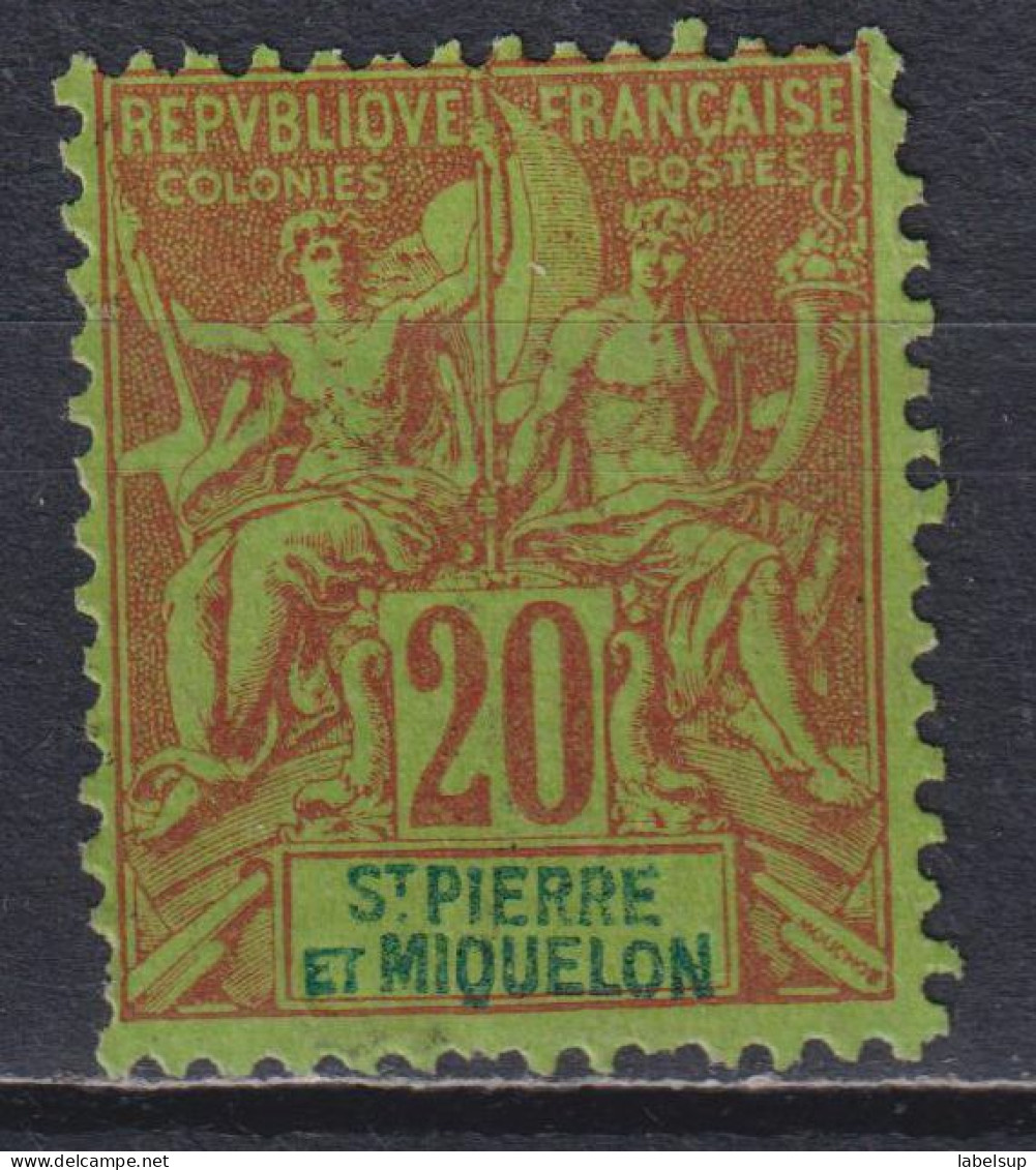 Timbre Neuf De Saint Pierre Et Miquelon De 1892 N° 65 MNG - Neufs