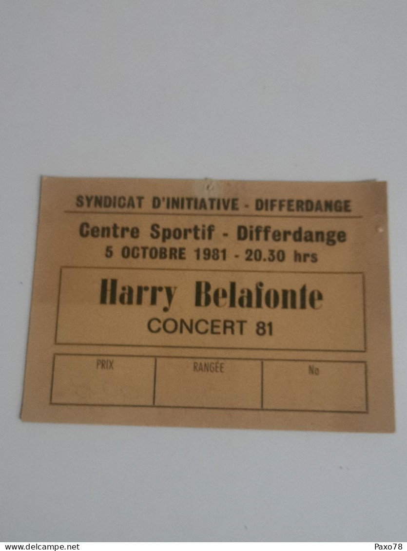 Ticket D'entrée, Luxembourg Differdange 1981 - Tickets - Vouchers