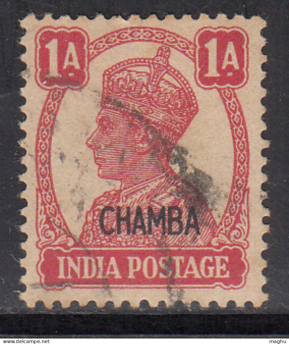 1a Used, Chamba 1942-1947 (1940-1943)  KGVI Series SGO111, British India, - Chamba