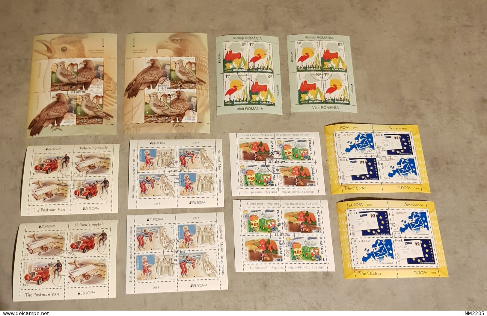 ROMANIA EUROPA 12 MINIATURE SHEETS I+II USED - Gebruikt