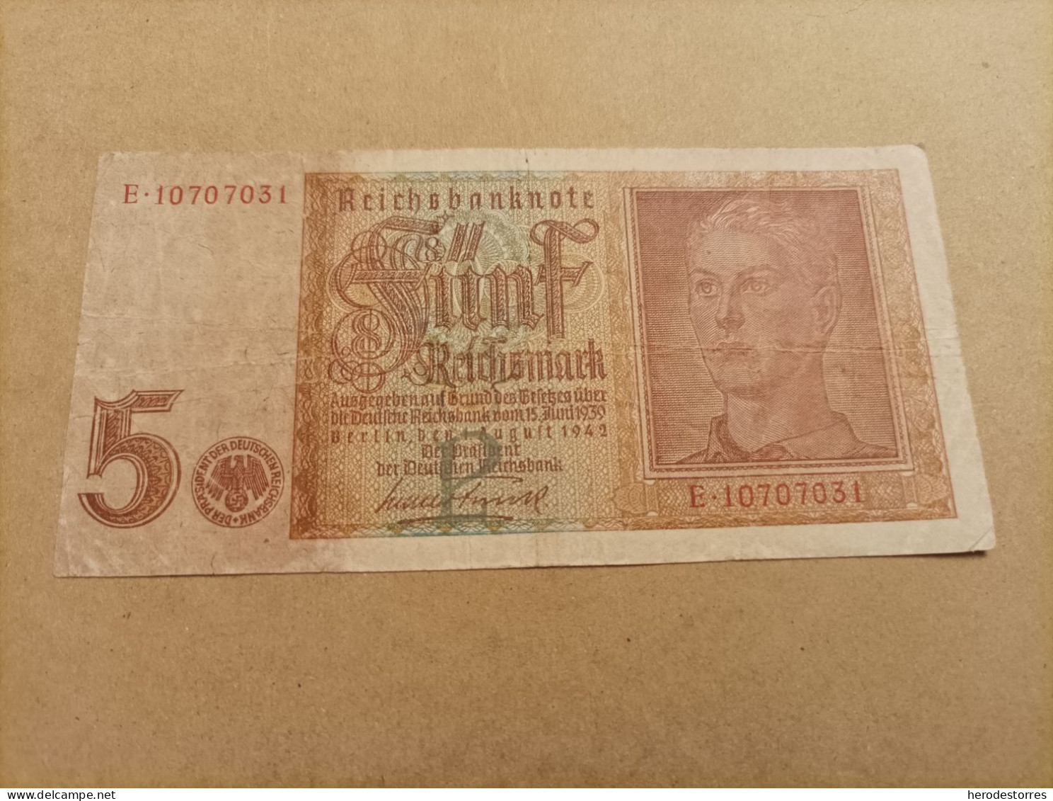 Billete De Alemania De 5 Mark Año 1942 - Te Identificeren