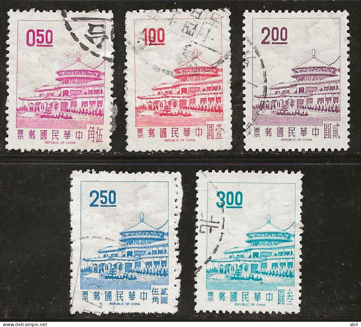 Taiwan 1968 N°Y.T. :  5 Valeurs Série 591A à 594A Obl. - Used Stamps