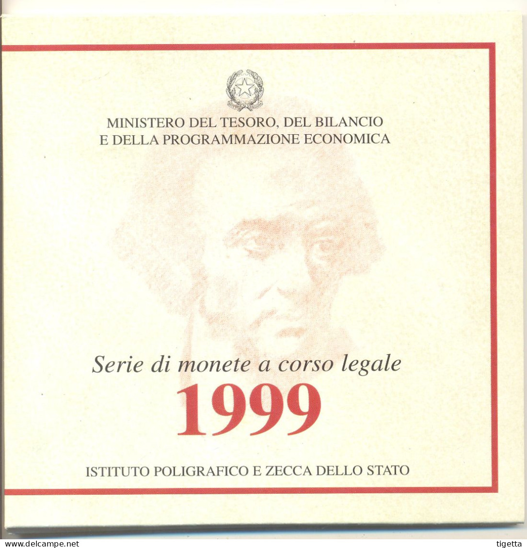 ITALIA REPUBBLICA DIVISIONALE ZECCA DELLO STATO CON ARGENTI VITTORIO ALFIERI ANNO 1999 FDC - Set Fior Di Conio