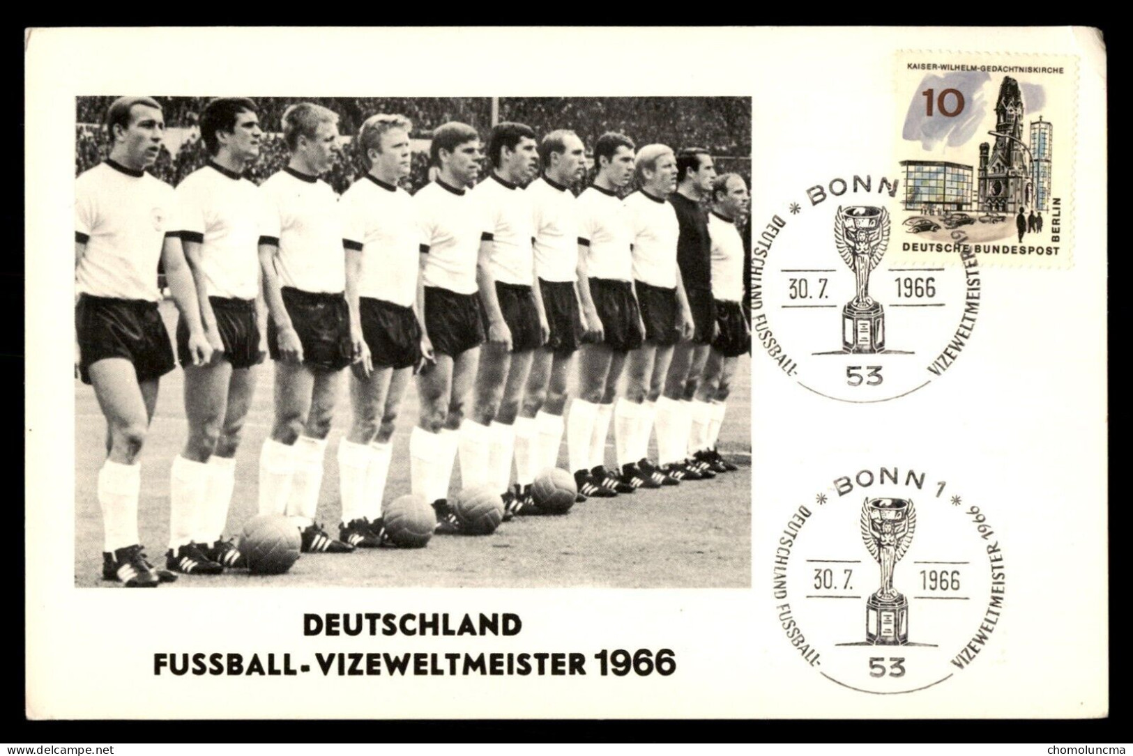 Germany Results Cards Special Cancel Vizeweltmeister VICE WORLD CHAMPION England Cup 66 Football Fussball Soccer FIFA - 1966 – Inglaterra