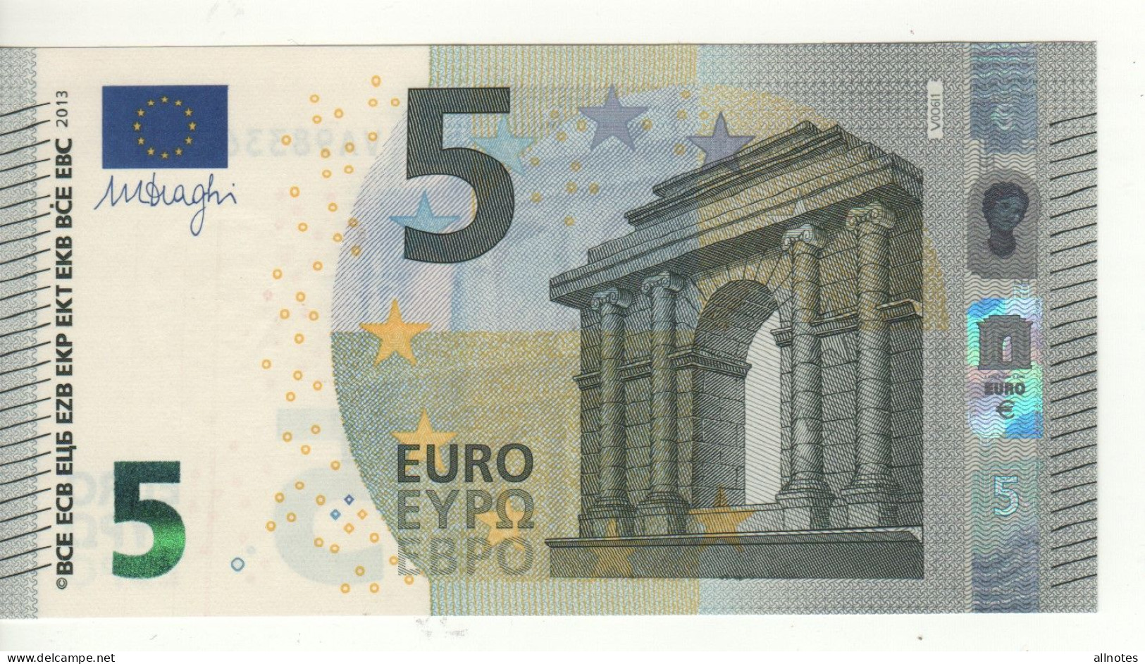 5 EURO  "Spain"    DRAGHI   V 006 I1      VA9833622527   /  FDS - UNC - 5 Euro