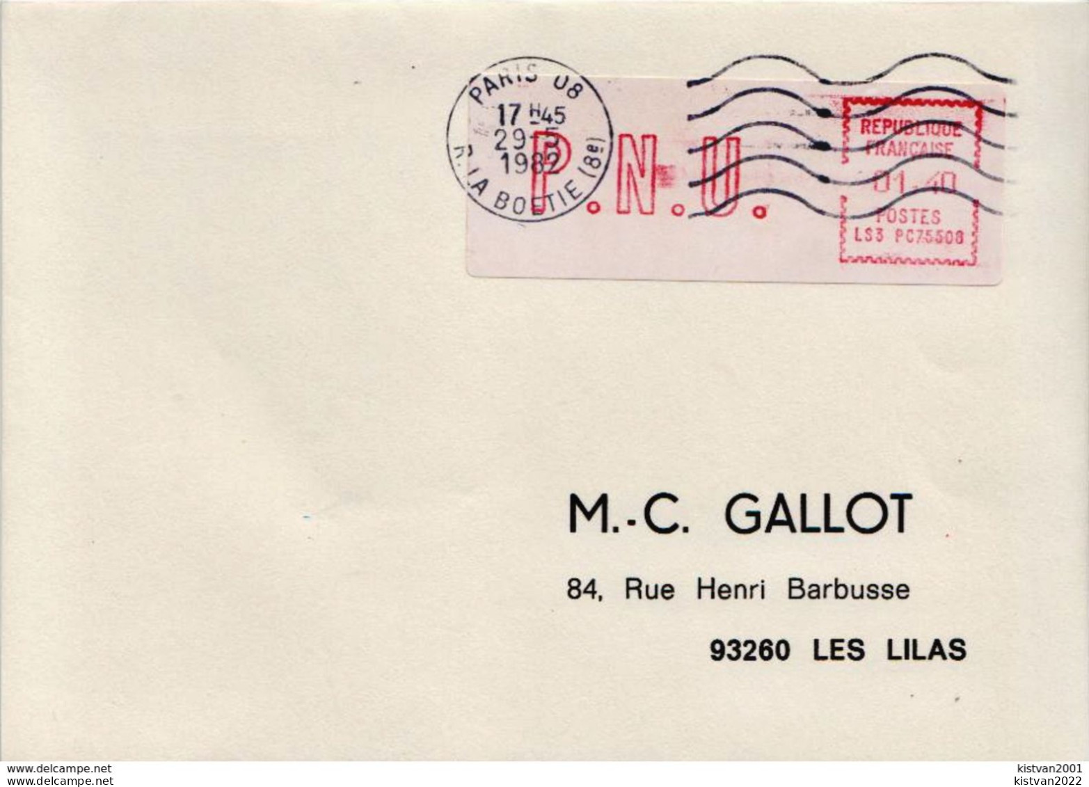 Postal History Cover: France With Automatic Stamp, Cover From 29.05.1982 - 1981-84 LS & LSA Prototypen