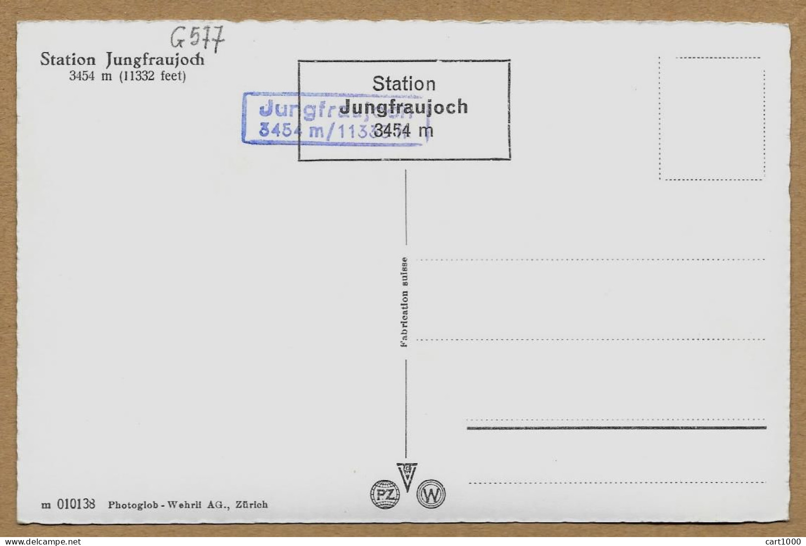FIESCHERTAL STATION JUNGFRAUJOCH N°G577 - Fieschertal