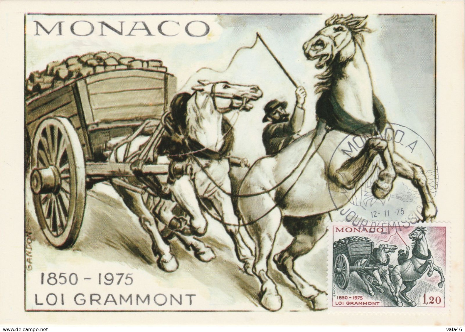 MONACO LOT DE 3 CARTES - CHIEN -CHAT - CHEVAUX  LOI GRAMMONT N° 1031-1032 ET 1033 SUR CARTES MAXIMUM - Maximum Cards