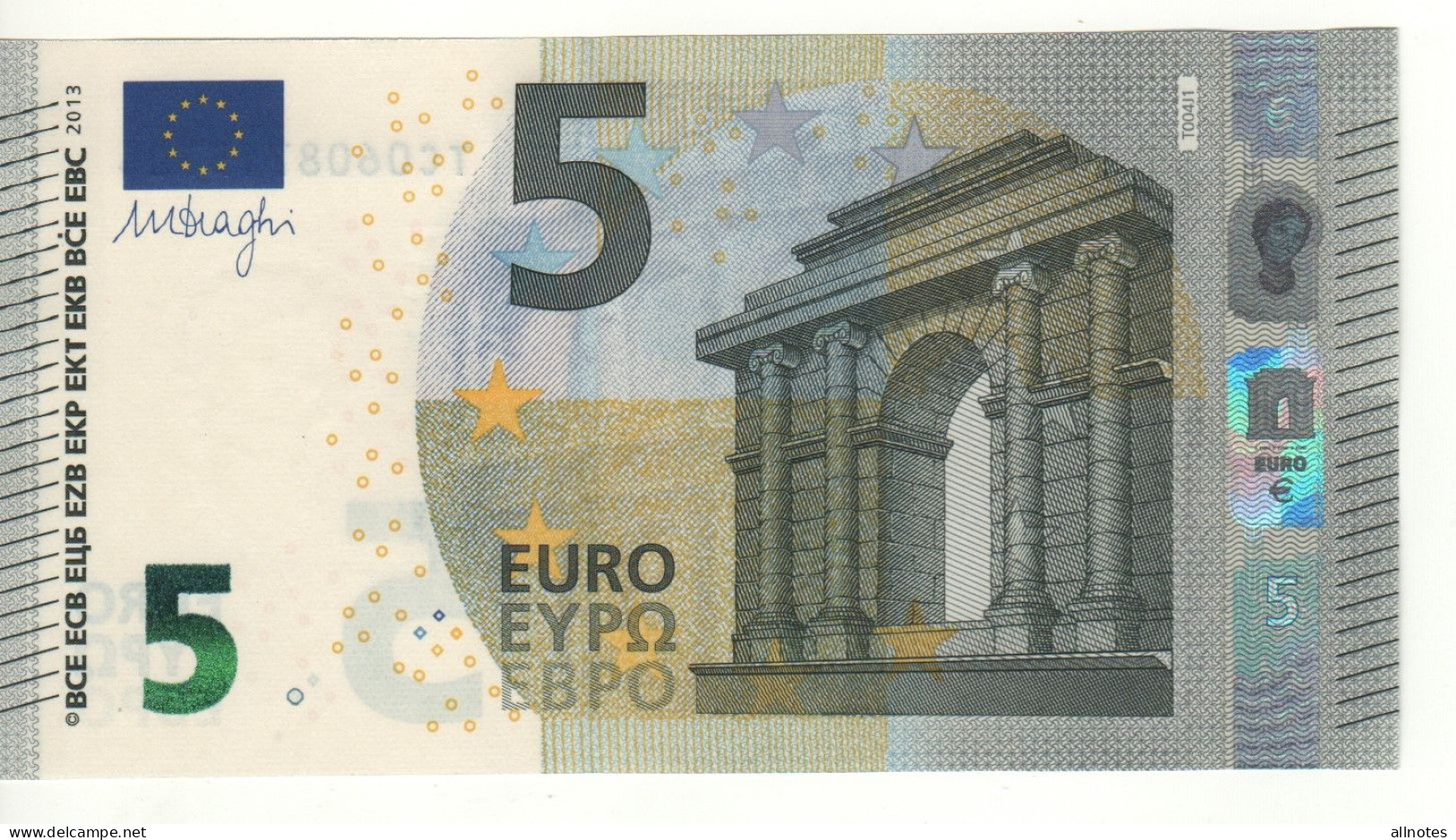 5 EURO  "Ireland"    DRAGHI    T 004 J1      TC0608715632 /  FDS - UNC - 5 Euro