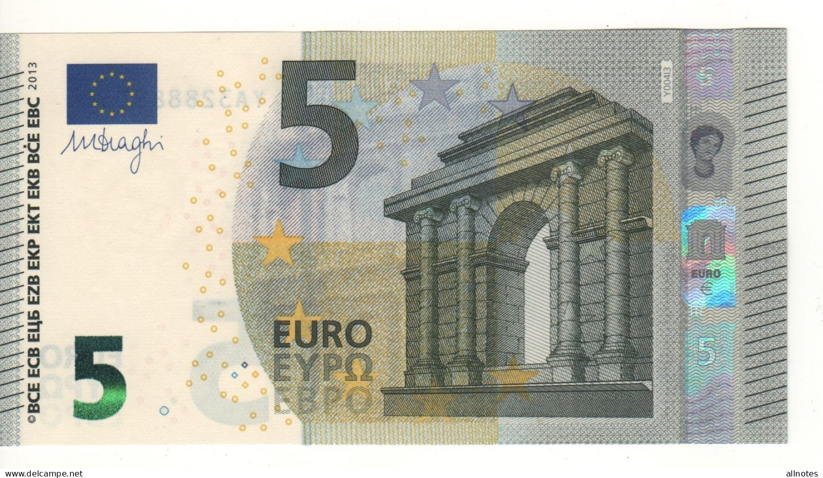 5 EURO  "Greece"     DRAGHI   Y 004 I3   YA3288883373  /  FDS - UNC - 5 Euro
