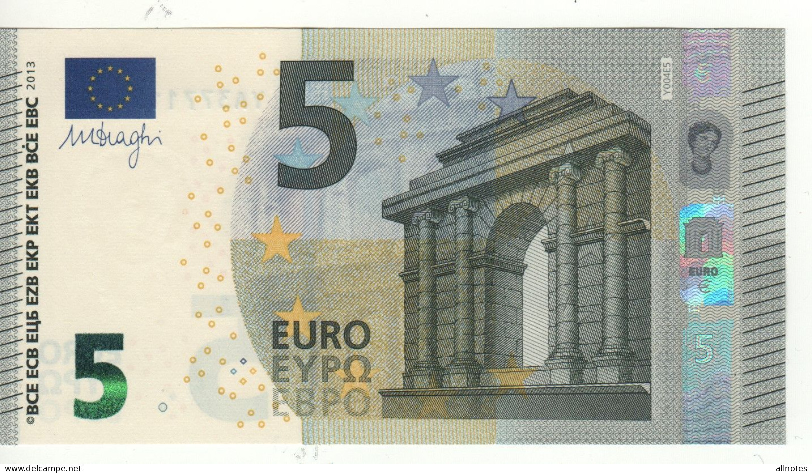 5 EURO  "Greece"     DRAGHI   Y 004 E5   YA3771159254 /  FDS - UNC - 5 Euro