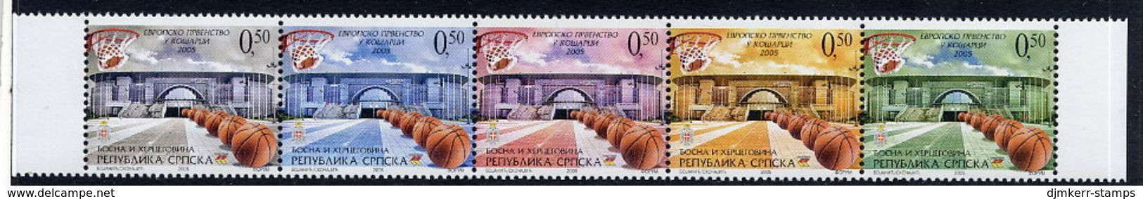 BOSNIAN SERB REPUBLIC 2005 Basketball Strip MNH / **.  Michel 343-47 - Bosnie-Herzegovine