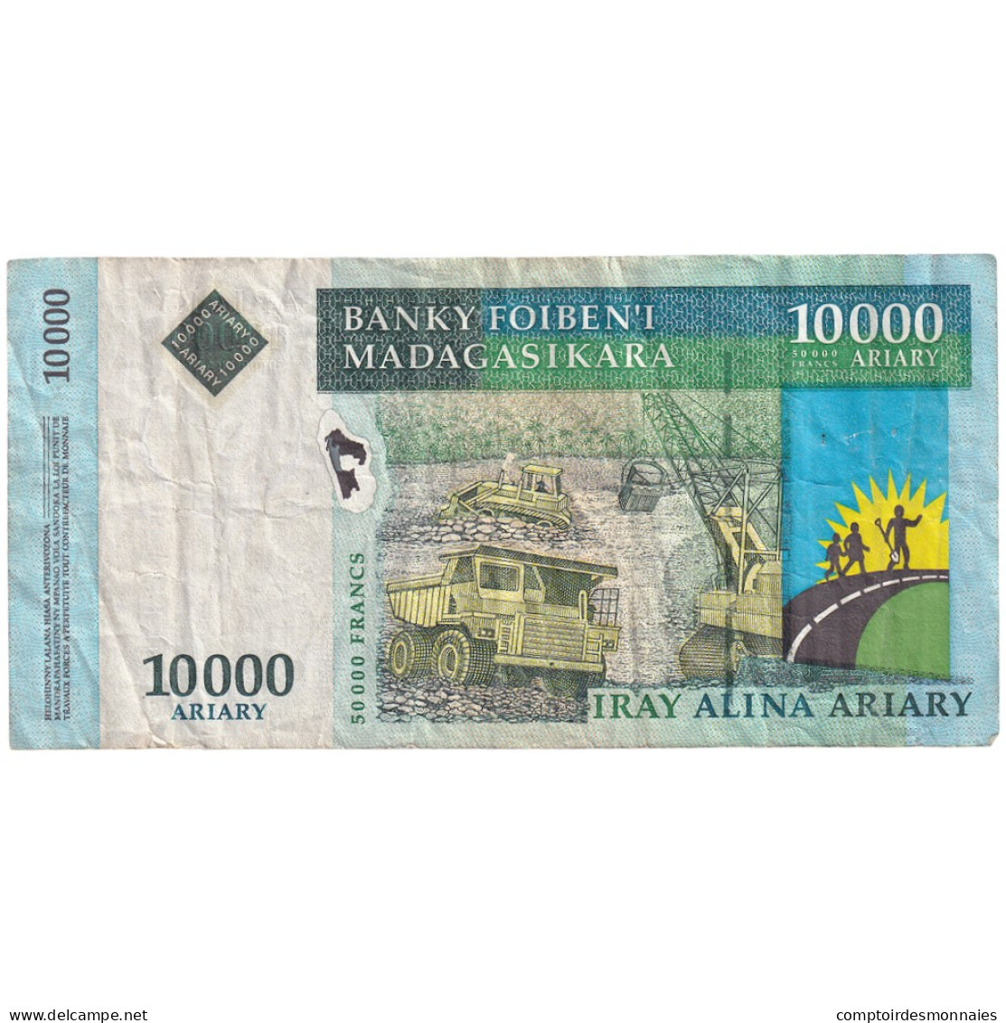 Billet, Madagascar, 10,000 Ariary, 2006, KM:92a, TB+ - Madagaskar