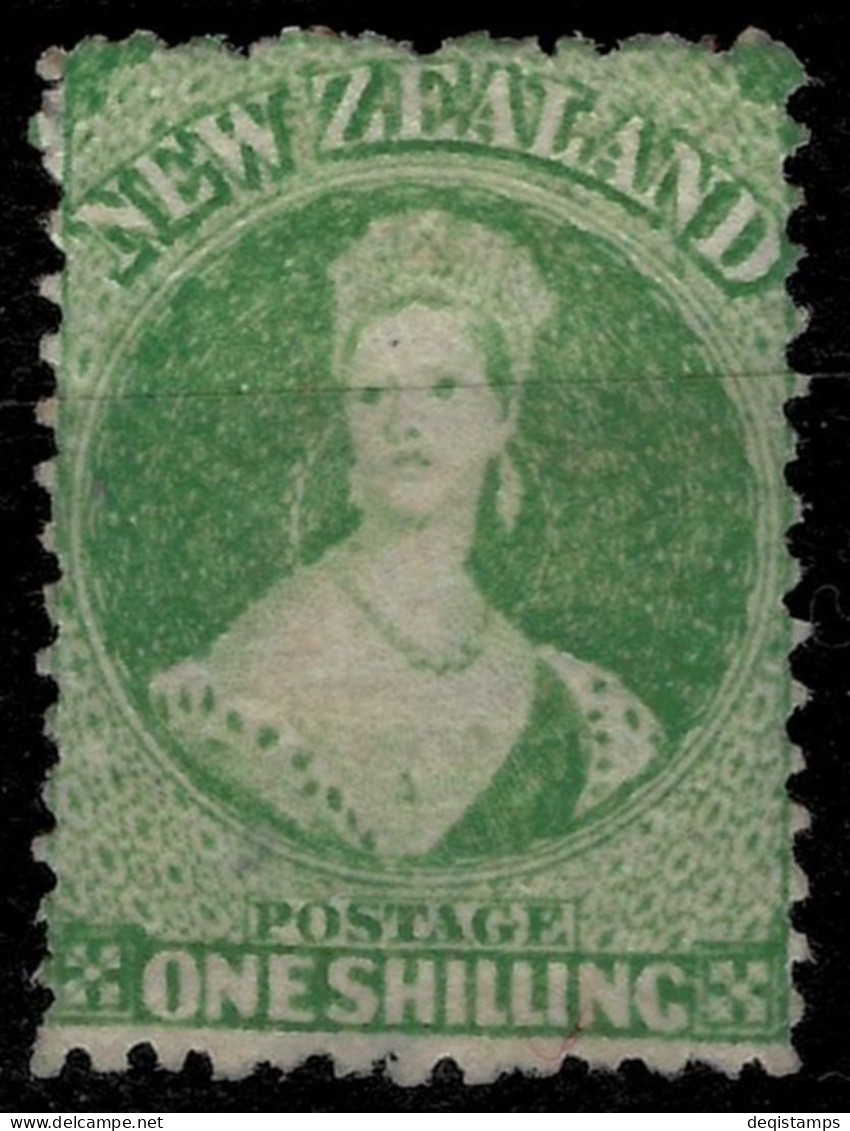 New Zealand 1864  1 Sh - Green QV SG. 350 £  MH Stamp - Ungebraucht