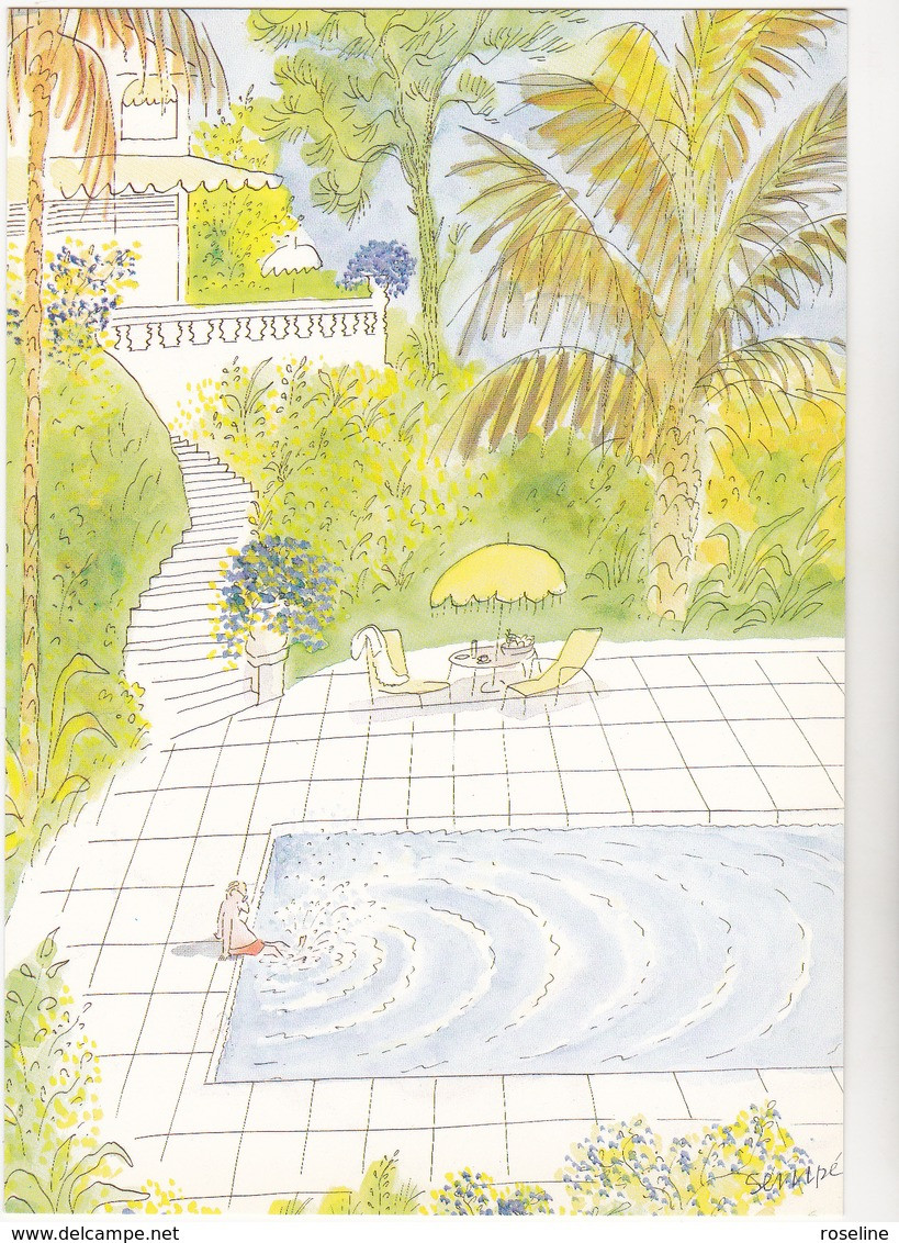 Illustration SEMPE  Ed Desastre N°SE17 -  Piscine Vacances  - CPM 10,5x15 TBE  1988 Neuve - Sempé