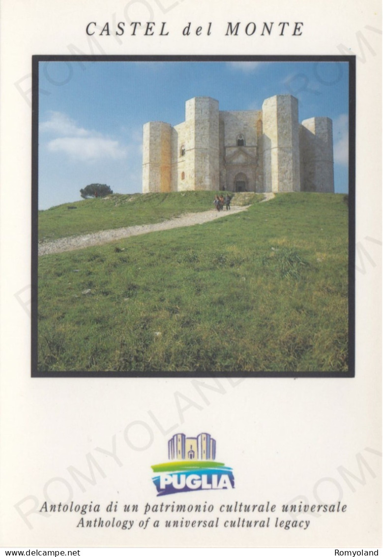 CARTOLINA  CASTEL DEL MONTE,ANDRIA,PUGLIA-PATRIMONIO UNIVERSALE DELL'UNESCO-ASSESSORATO ALLA PROMOZIONE-NON VIAGGIATA - Andria