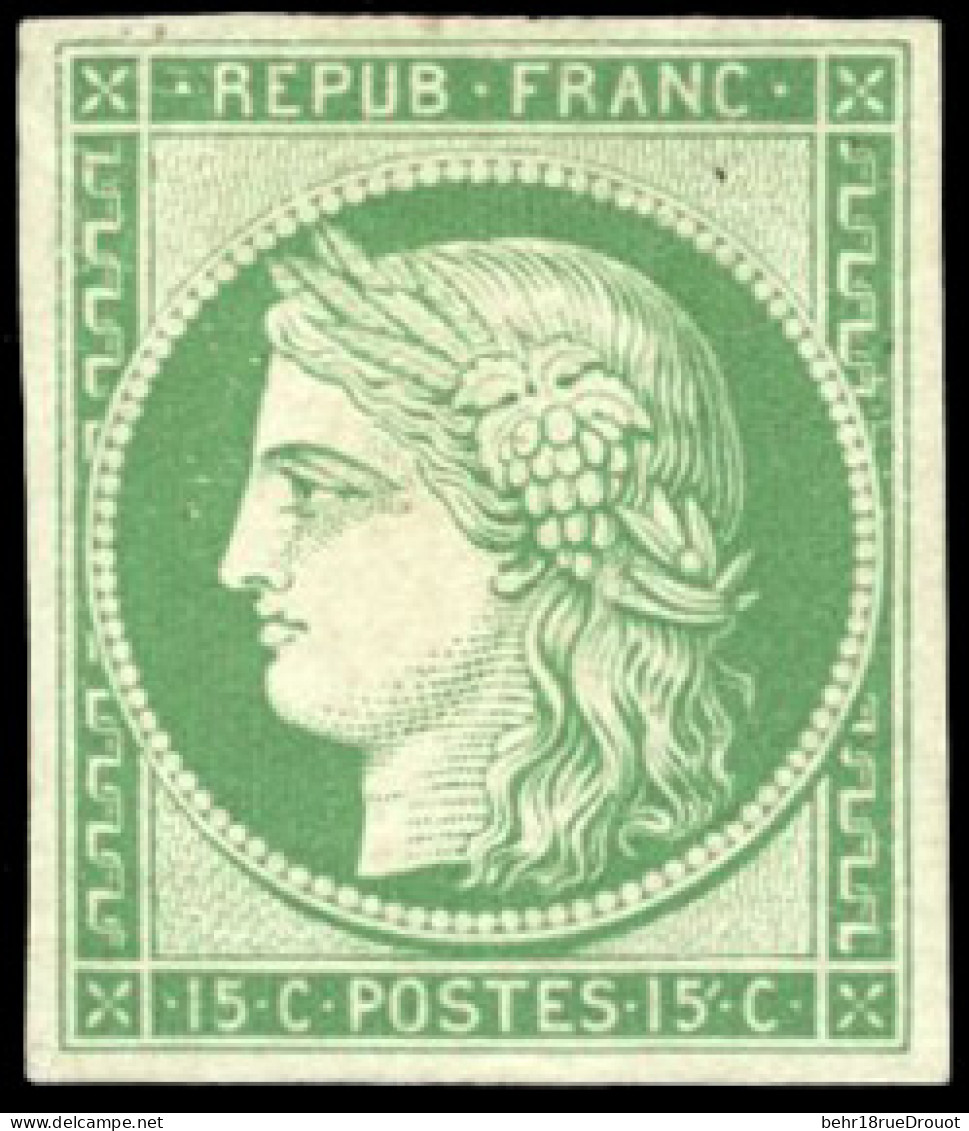 * 2e - 15c. Vert-clair. Réimpression De 1862. SUP. - 1849-1850 Ceres