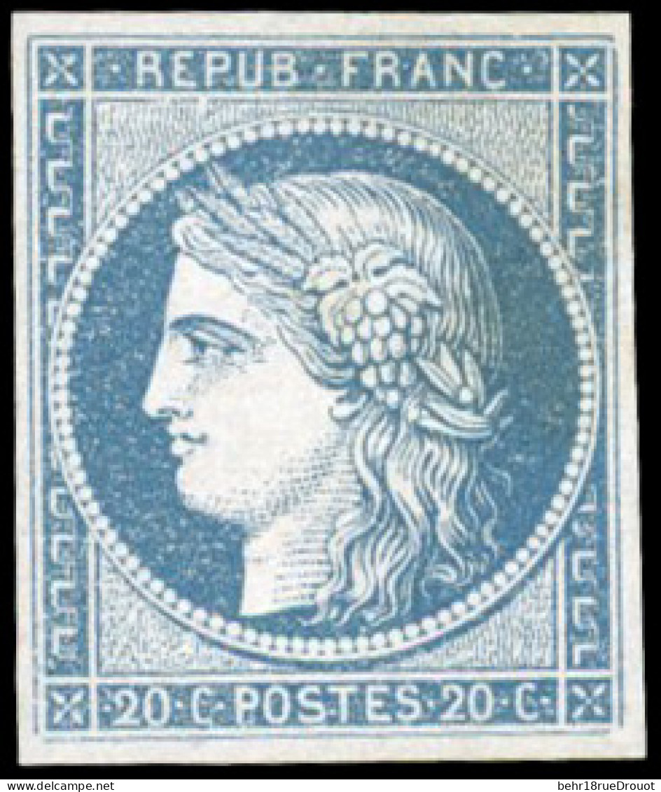 * 8b - 20c. Bleu S/azuré Dit ''ASTRUC''. Non émis. SUP. - 1849-1850 Ceres