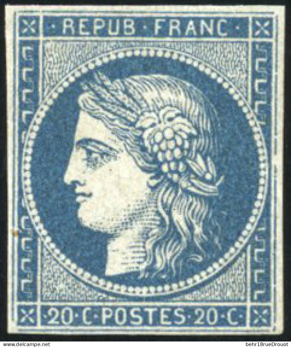 * 8b - 20c. Bleu S/azuré Dit ''ASTRUC''. Très Frais. TB. - 1849-1850 Cérès