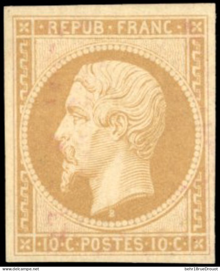 ** 9e - 10c. Bistre-jaune. Réimpression. SUP. - 1852 Louis-Napoleon