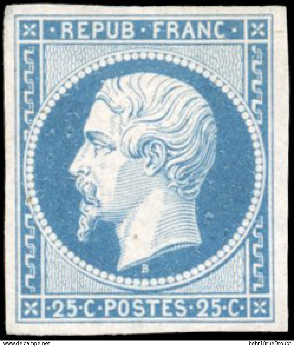 (*) 10c - 25c. Bleu. Réimpression. SUP. - 1852 Louis-Napoleon