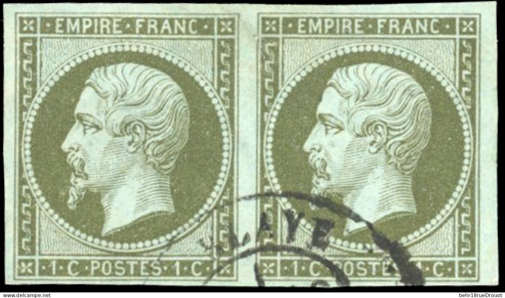 Obl. 11a - Paire Du 1c. Bronze. Obl. Du CàD De BLAYE Dégageant Les 2 Effigies. SUP. - 1853-1860 Napoléon III.