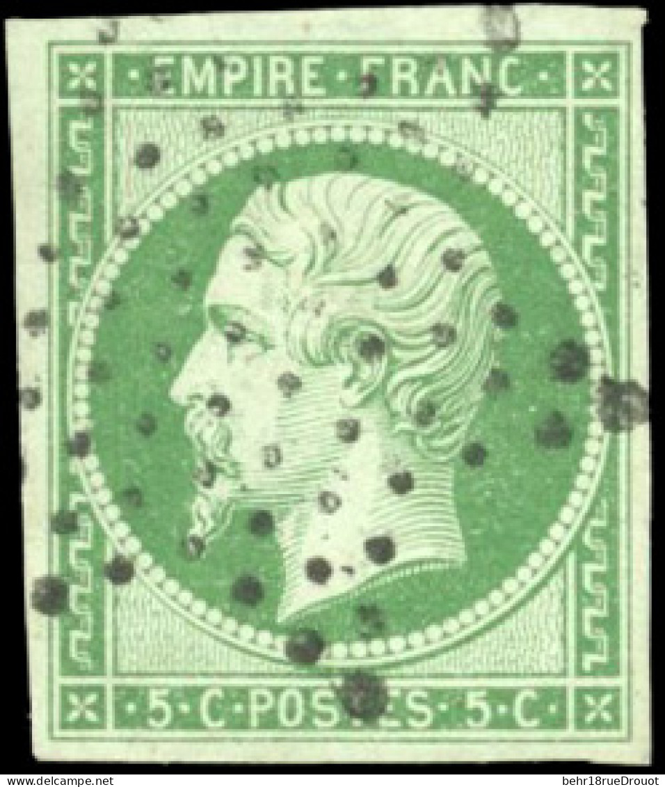 Obl. 12 - 5c. Vert. Obl. étoile. SUP. - 1853-1860 Napoléon III