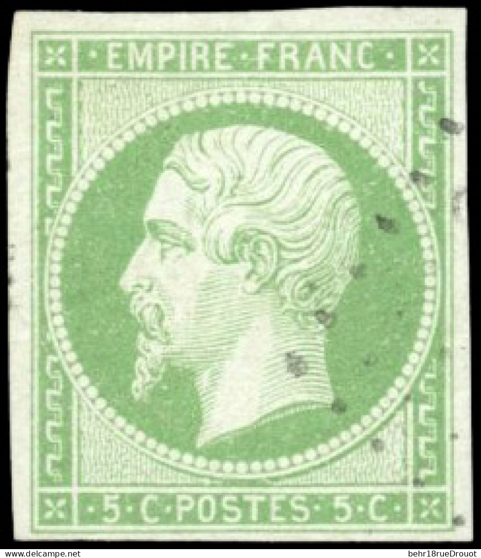 Obl. 12a - 5c. Vert-jaune Pâle. Très Légère Oblitération. SUP. - 1853-1860 Napoléon III.