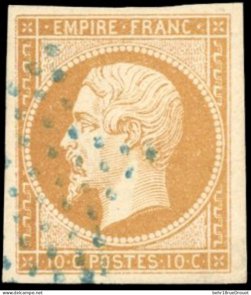 Obl. 13A - 10c. Bistre. Obl. étoile Bleue. Belles Marges. TB. - 1853-1860 Napoléon III.