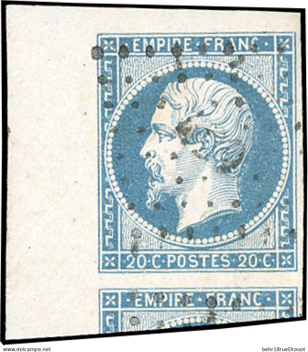 Obl. 14A - 20c. Bleu. Obl. BdeF. Grandes Marges. SUP. - 1853-1860 Napoléon III.