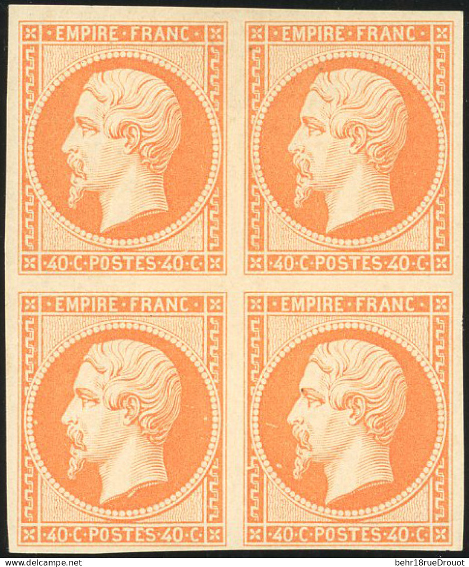 * 16 - 40c. Orange. Bloc De 4. Belle Nuance. SUP. - 1853-1860 Napoleon III