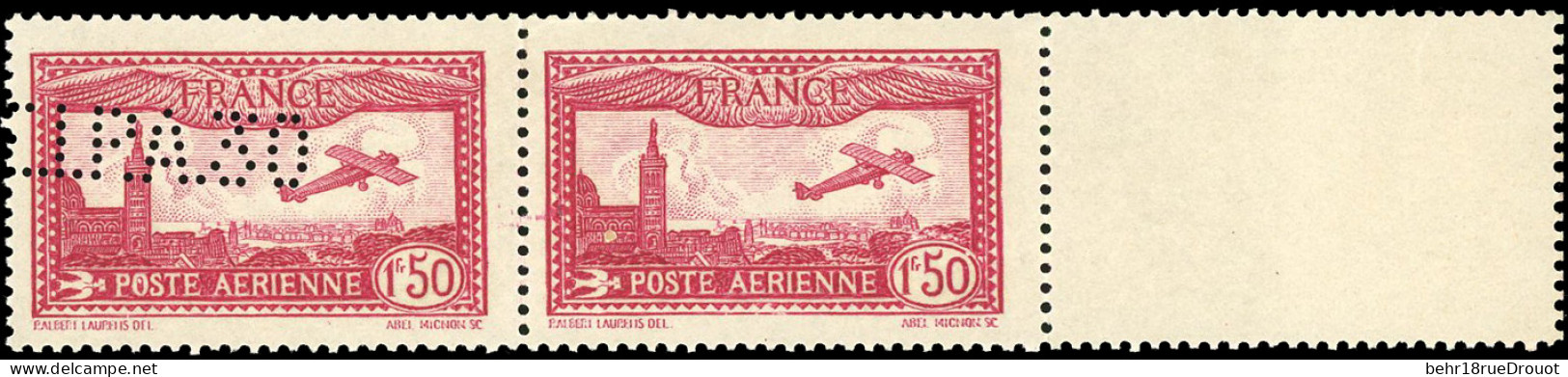 ** 6d - 1F.50 Carmin Perforé E.I.P.A.30 Tenant à Non Perforé. Paire. SUP. - Autres & Non Classés