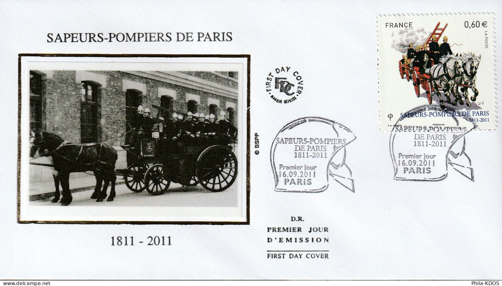 - 50 % Sur Le Port : 2011 " LES POMPIERS DE PARIS " Sur 5 Enveloppes 1er Jour Sur Soie N°YT 4582 à 4591 FDC à Saisir !!! - Feuerwehr