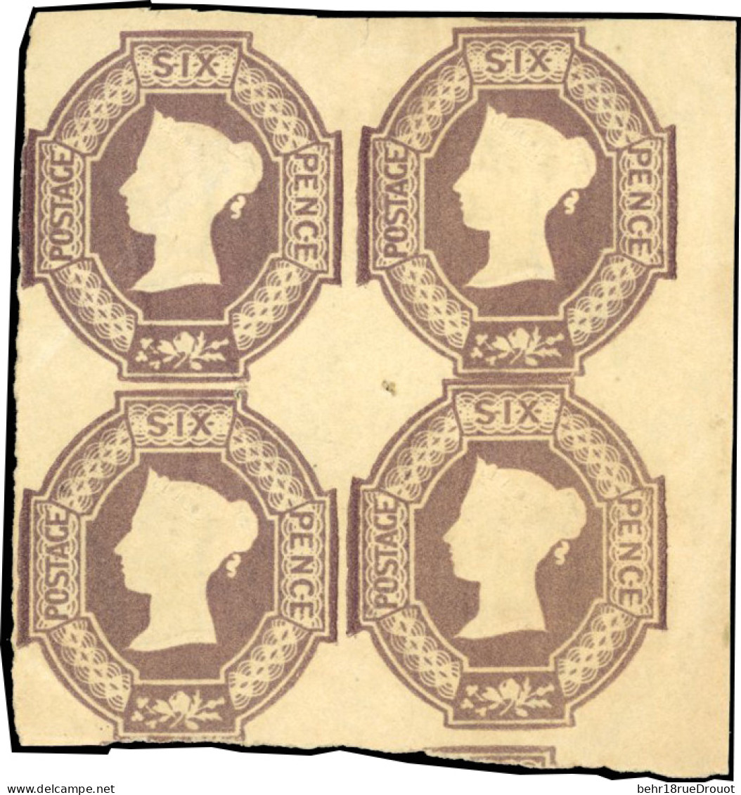 (*) SG#60 - 1854. 6d. Purple. Wmk. Inverted & Reversed. Very Fresh Unused O.g. Block Of Four. With Clear To Large Margin - Autres & Non Classés