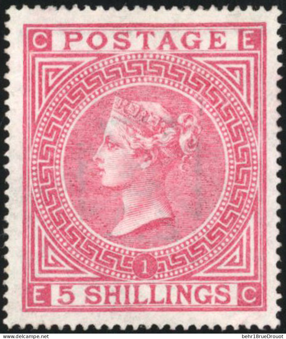 * SG#126 - 1867-83. Watermark Maltese Cross. Five Shillings Deep Rose. Plate 1. EC, Sweated Original Gum, Brilliant Colo - Autres & Non Classés