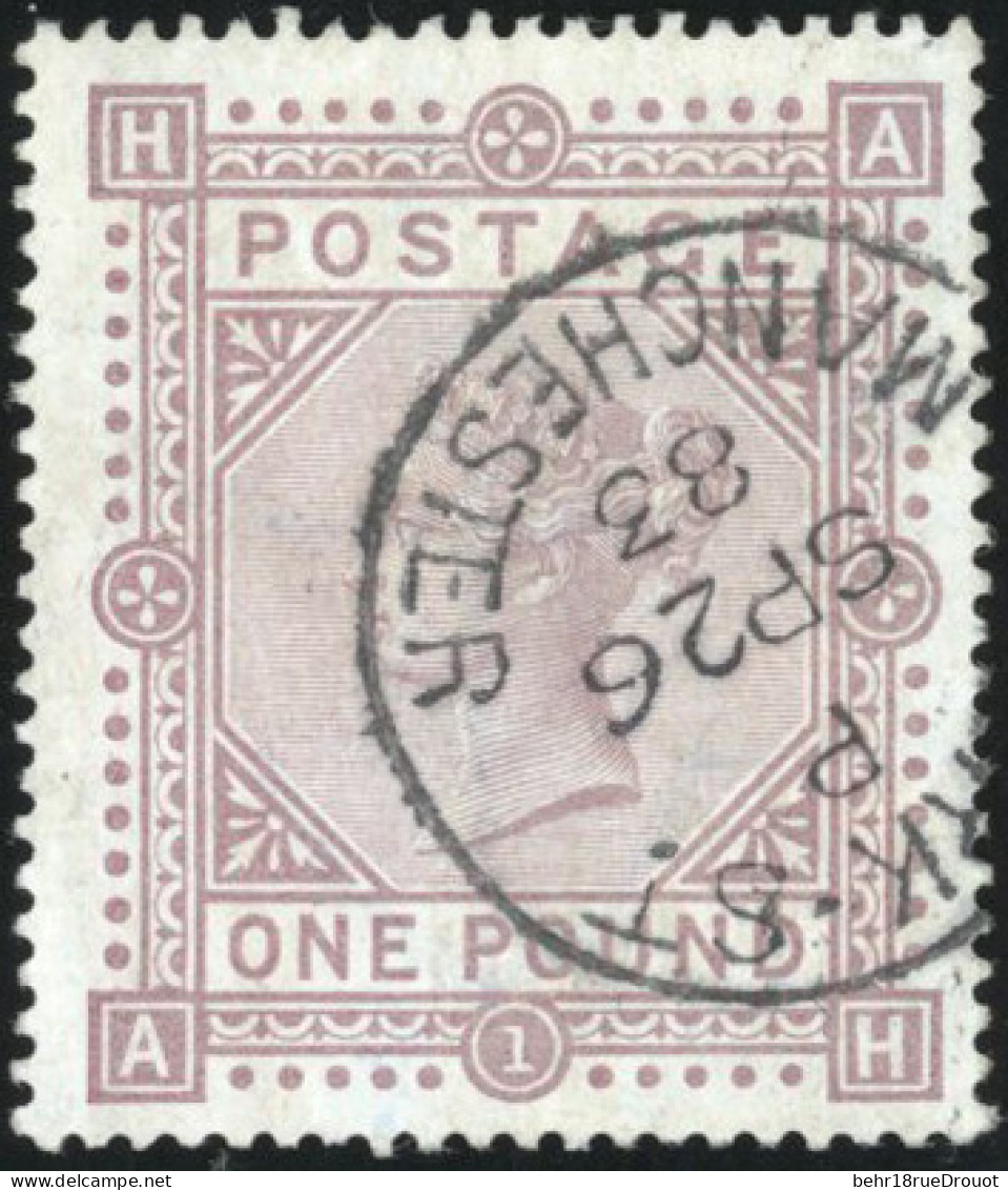 Obl. SG#132 - 1882. 1£. Brown-lilac On Blued Paper. Wmk. Anchor. Perf. 14. Plate 1. Lettered BE. Used Is Genuine. - Other & Unclassified