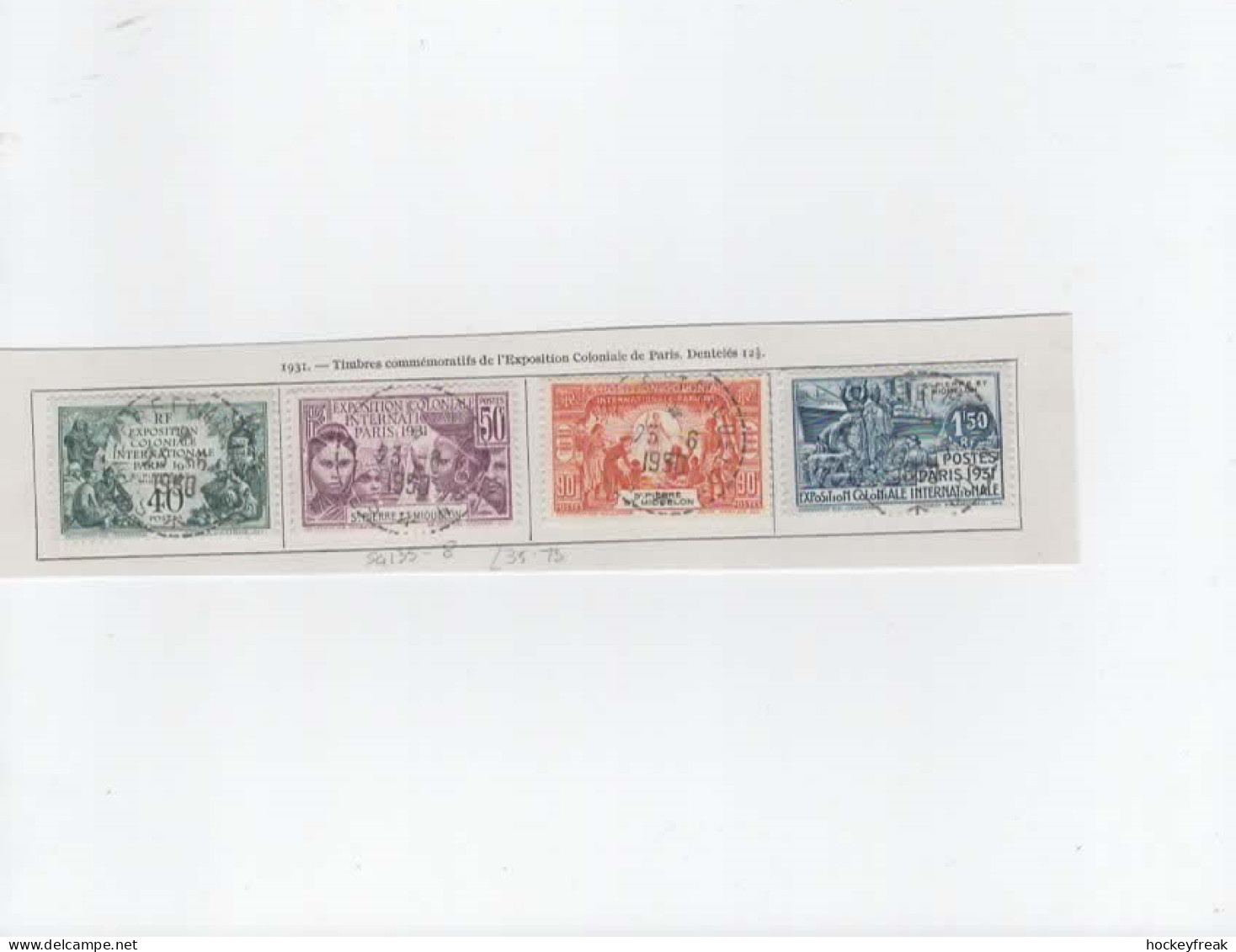 St Pierre Et Miquelon 1931 - International Colonial Exhibition SG135-138 VFU Cat £37.75 SG2015 - Used Stamps