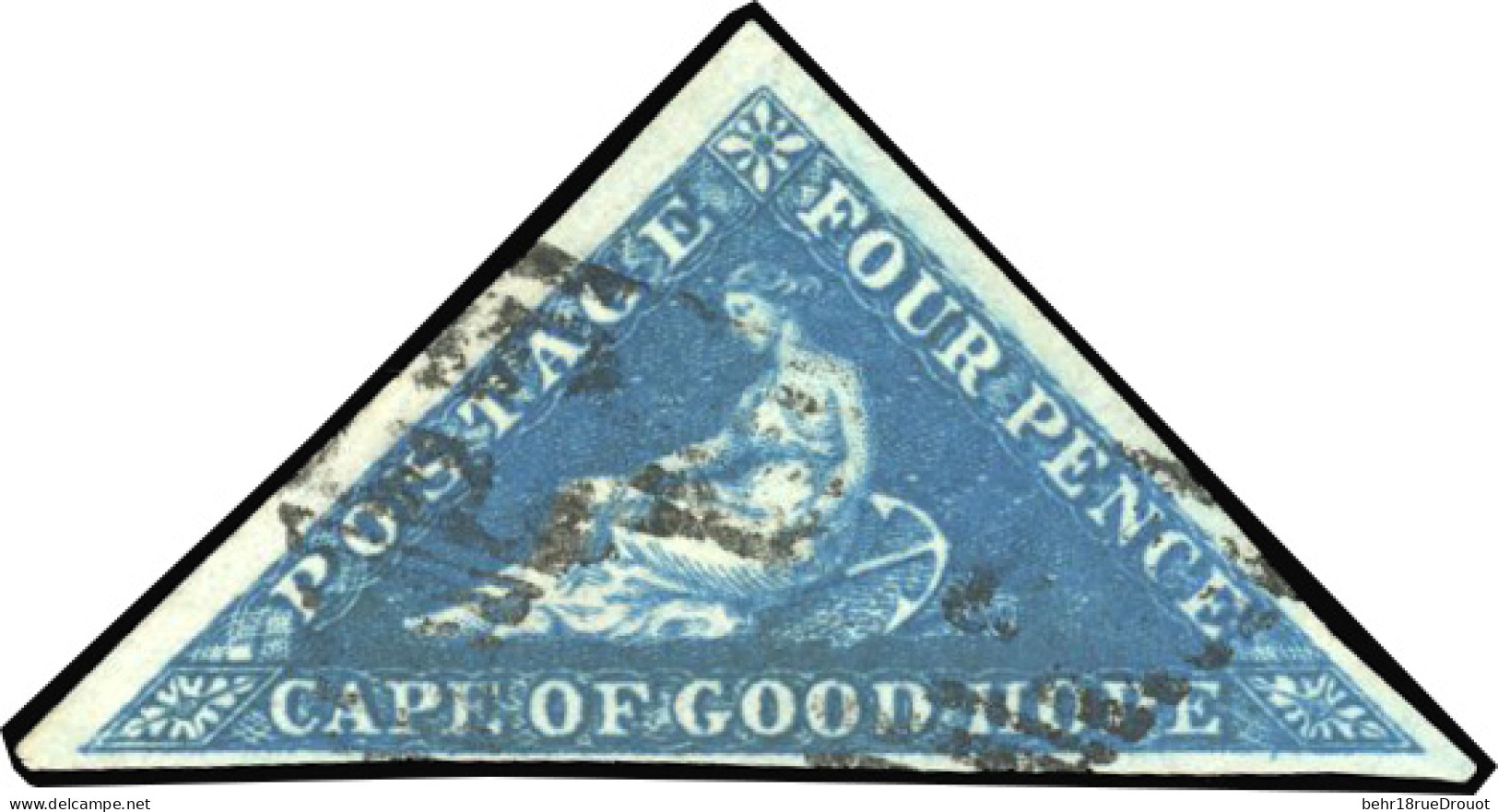 Obl. SG#4 - 4p. Deep Blue. Paper Slightly Blued. VF. - Cape Of Good Hope (1853-1904)