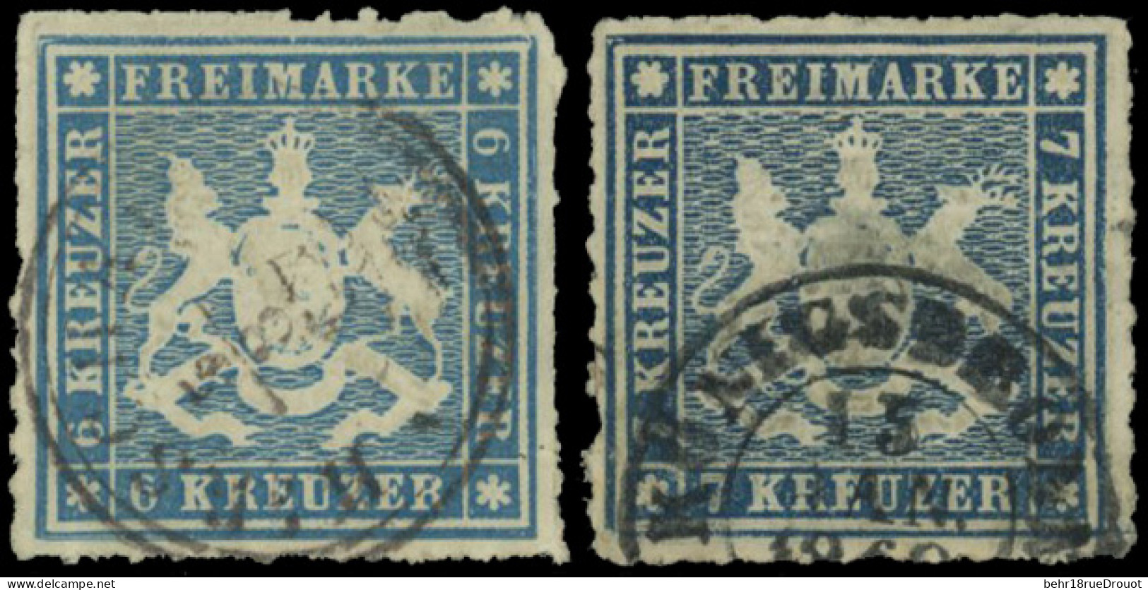 Obl. 32+33 - 6k. Bleu Clair + 7k. Bleu. 2 Valeurs. Obl. TB. - Altri & Non Classificati