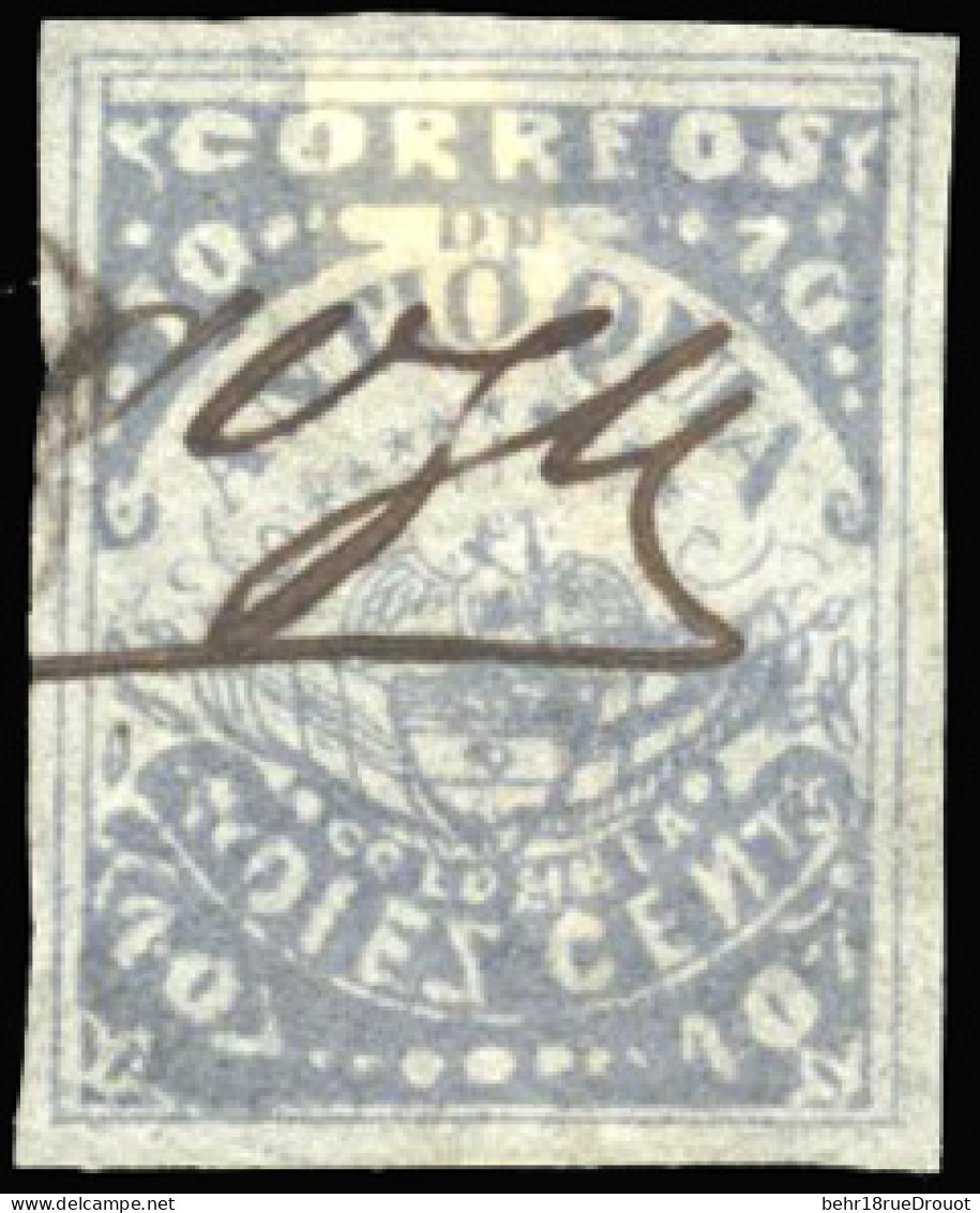 Obl. 28 - 10c. Gris Violet. Papier Pelure. (SC#28). SUP. - Colombia