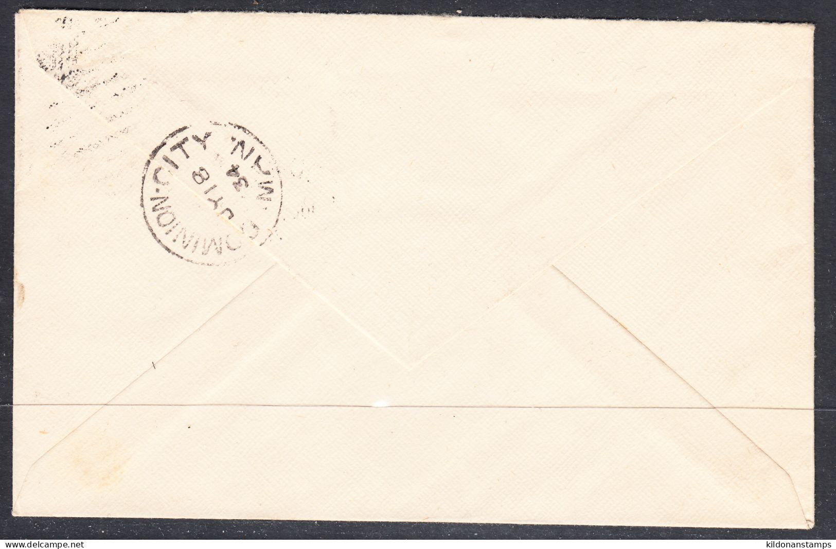 Canada Cover, Woodmore Manitoba, Jul 18 1934, A1 Broken Circle Postmark, To Marian Lambert Inc Ltd - Brieven En Documenten