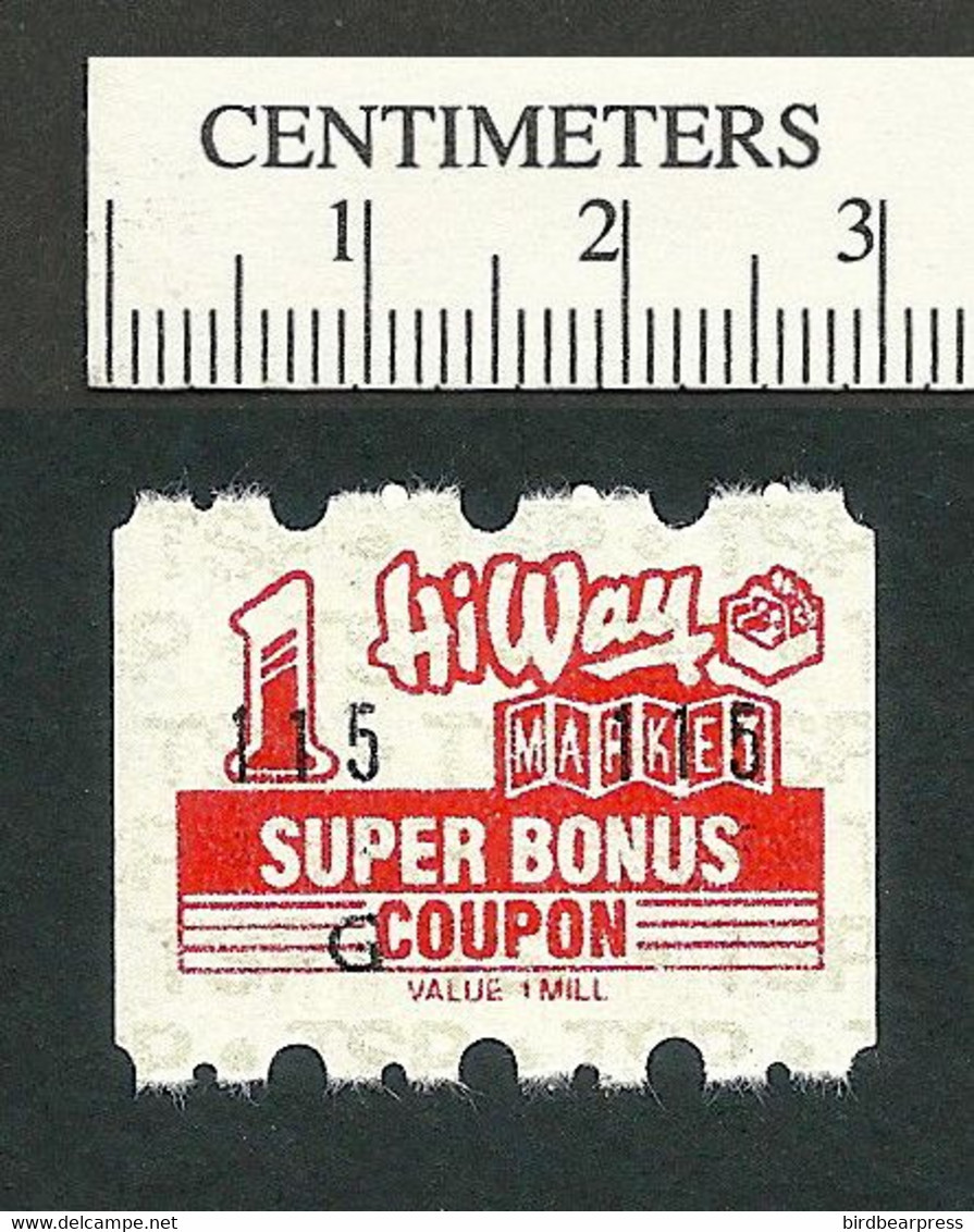 B65-07 CANADA HiWay Market Super Bonus Coupon Trading Stamp MNH - Viñetas Locales Y Privadas