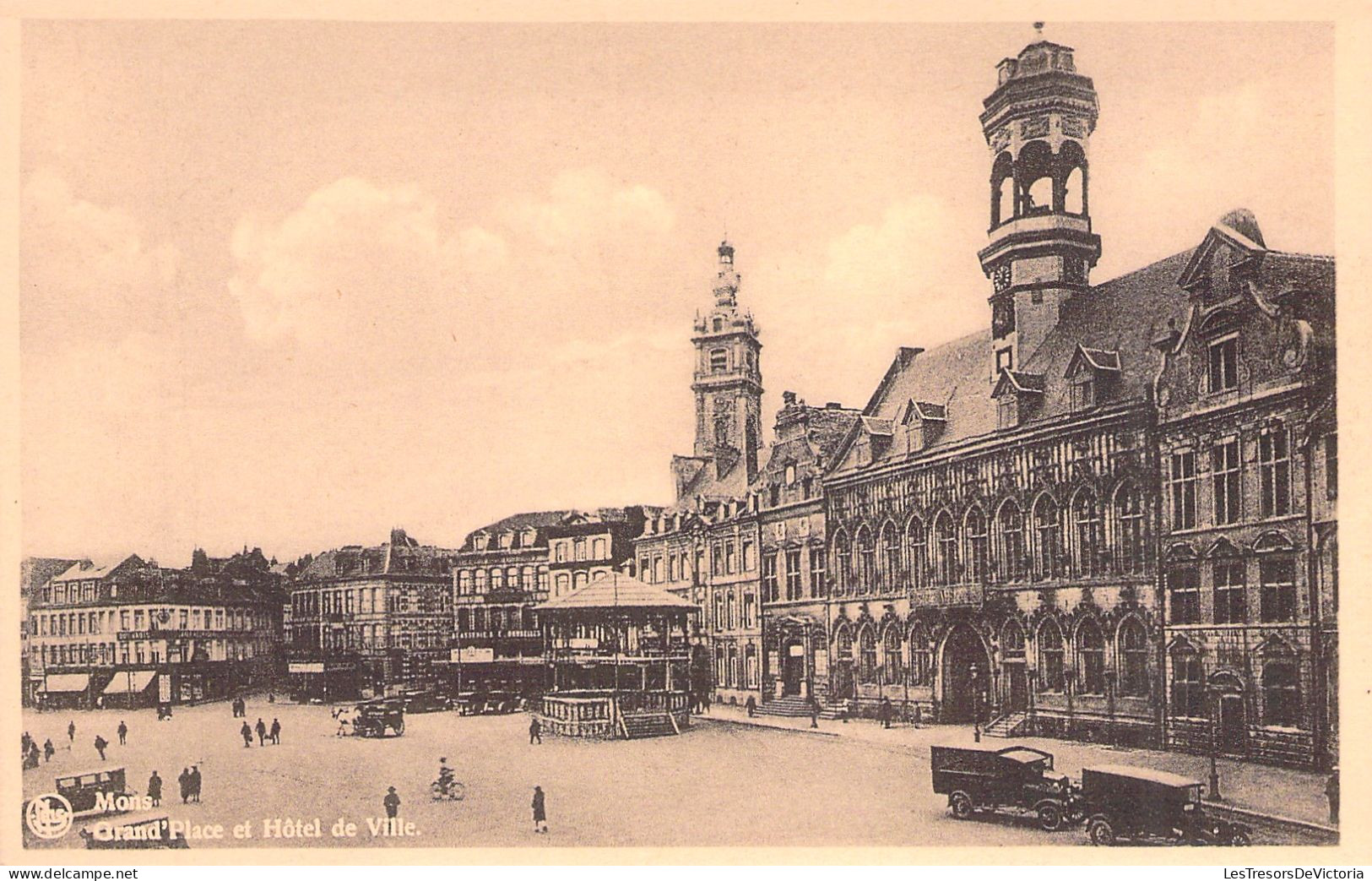 BELGIQUE - Mons - Grand Place Et Hotel De Ville - Carte Postale Ancienne - Mons